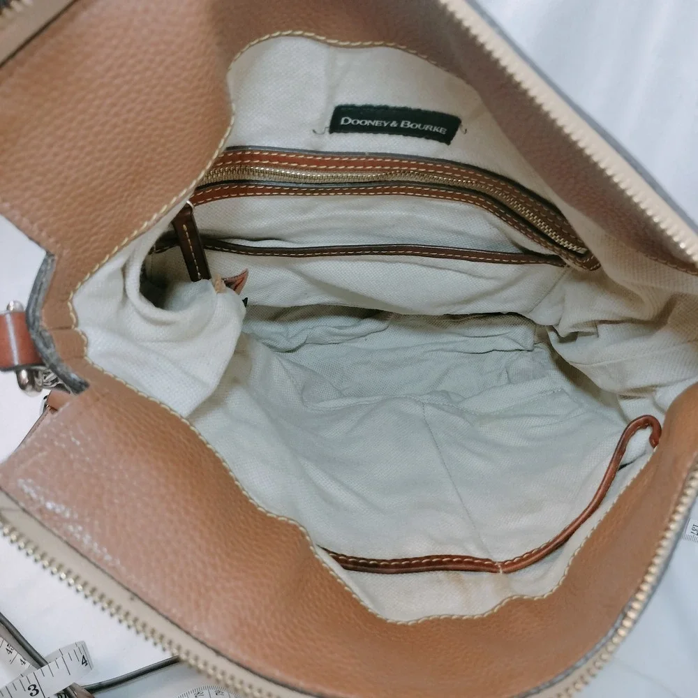 Vintage Dooney & Bourke Satchel; Brown Pebbled Leather,